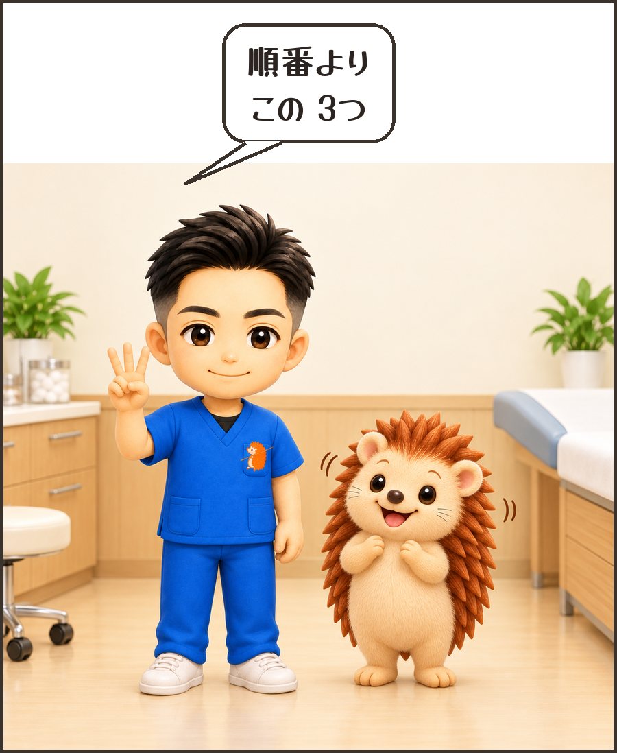 院長「順番より この 3つ」