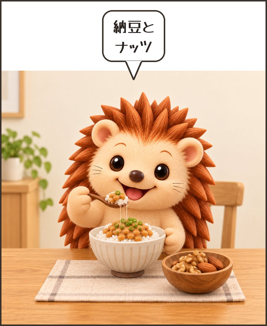 納豆ごはんとナッツのハリーちゃん「納豆と ナッツ」