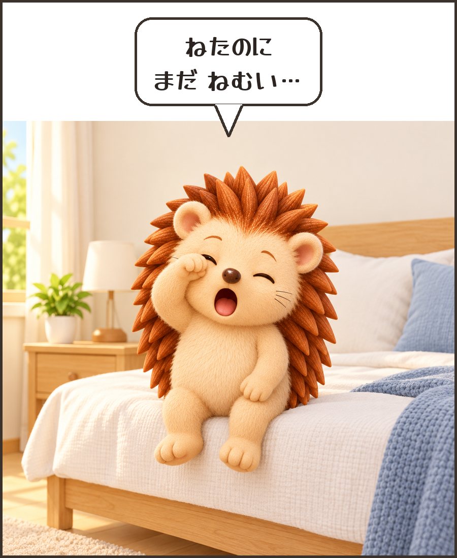 ねたのに まだ ねむい…