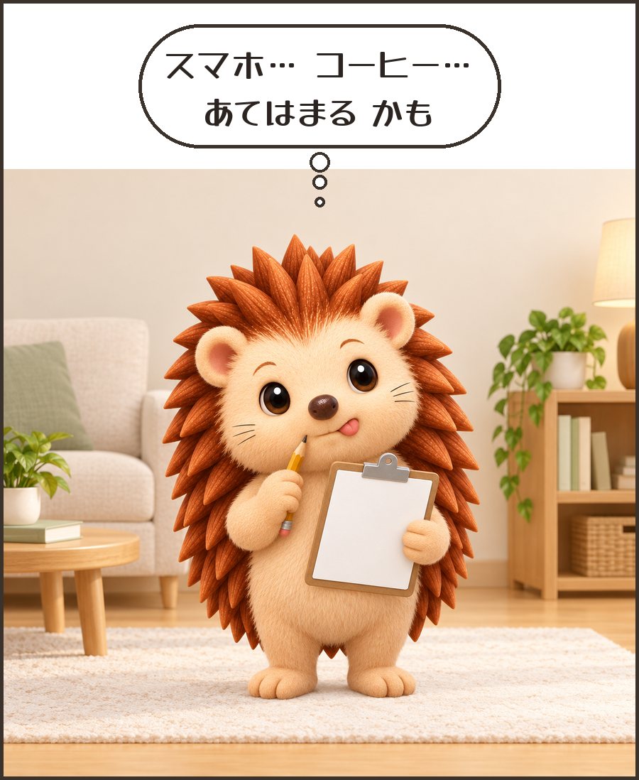 スマホ… コーヒー… あてはまる かも