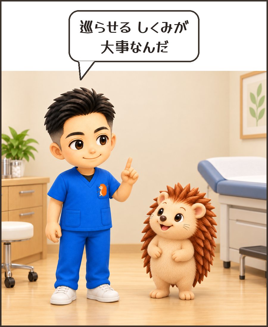 院長「巡らせる しくみが 大事なんだ」