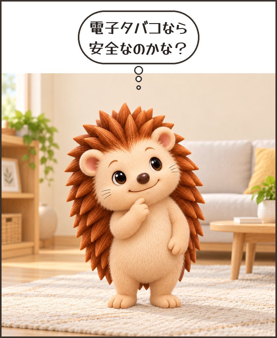 考えこむハリーちゃん「電子タバコなら 安全なのかな？」