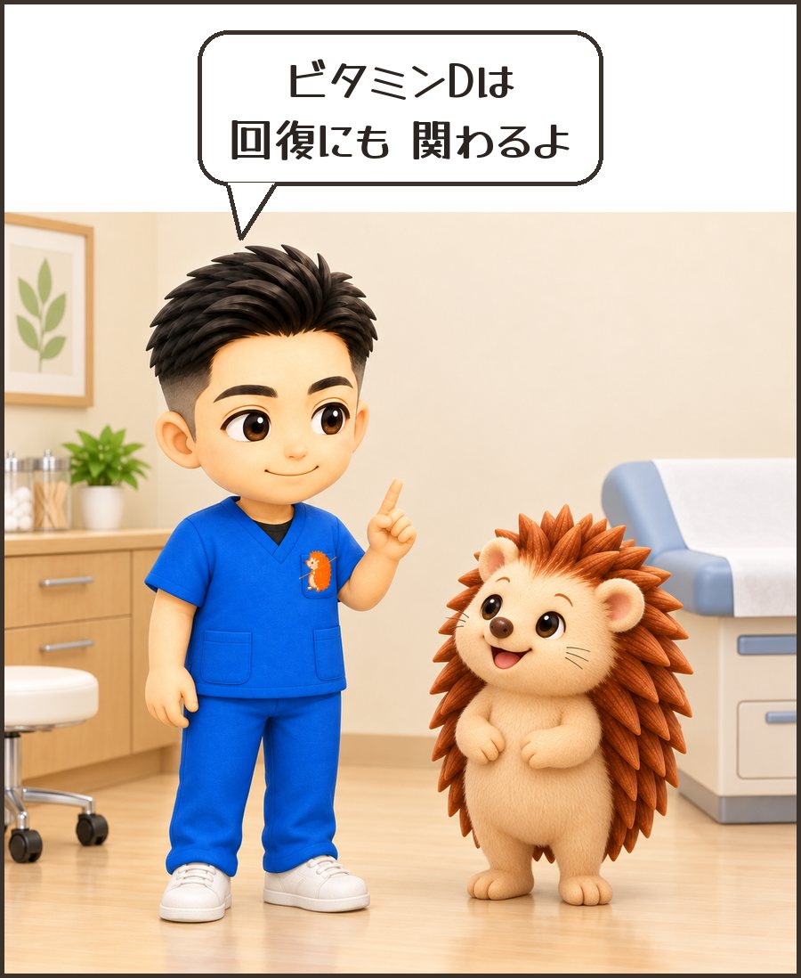 院長「ビタミンDは 回復にも 関わるよ」