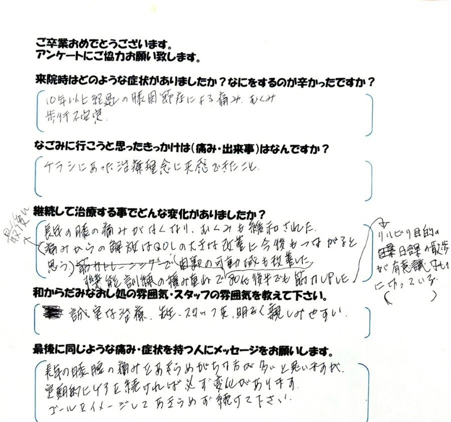 患者さまご記入のアンケート #02