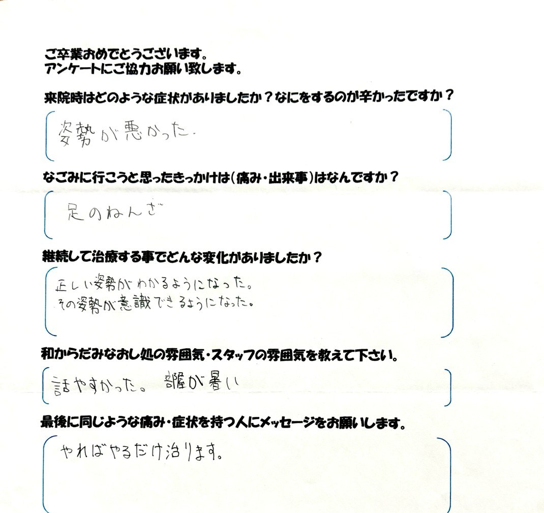 患者さまご記入のアンケート #04