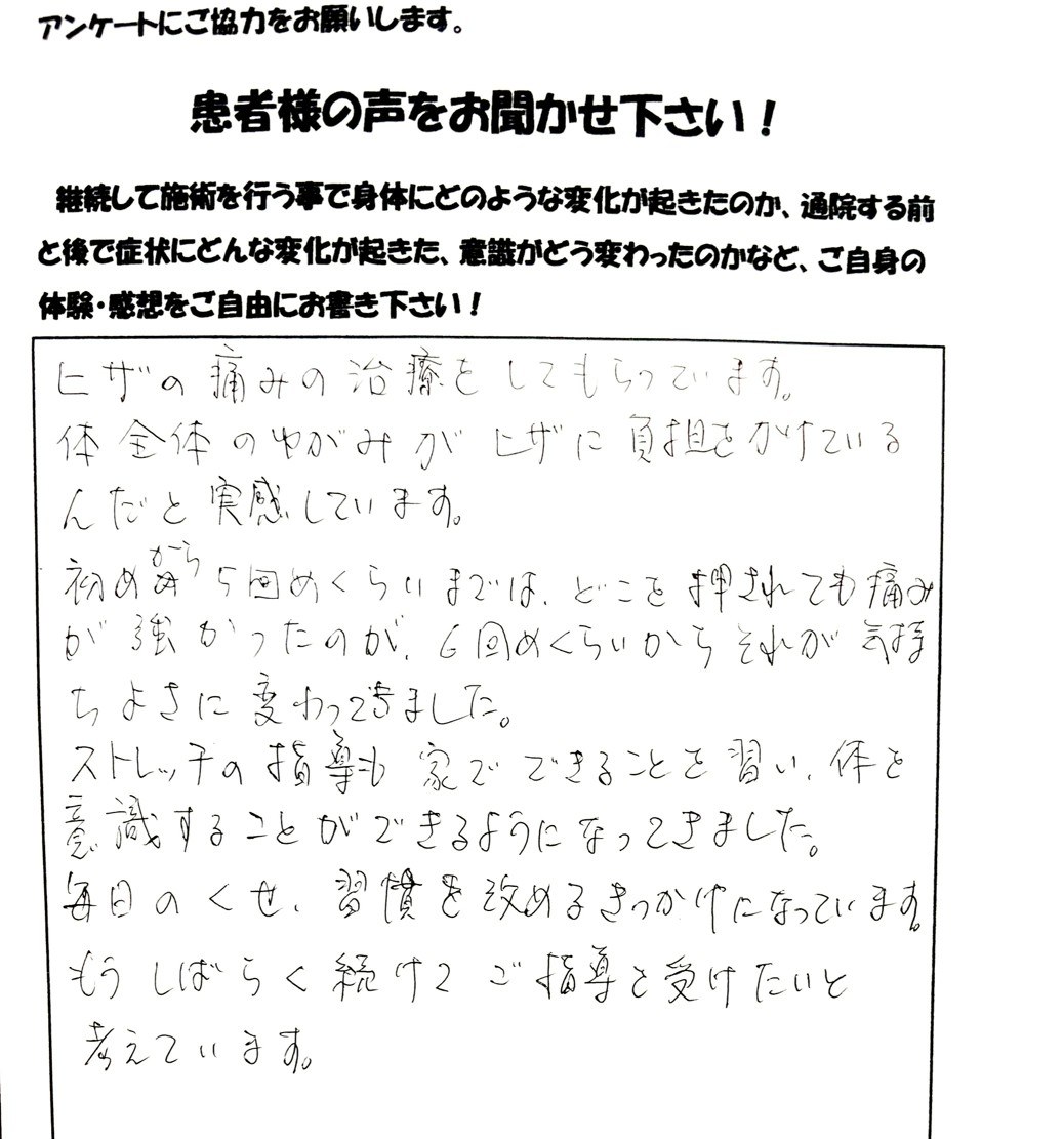 患者さまご記入のアンケート #20
