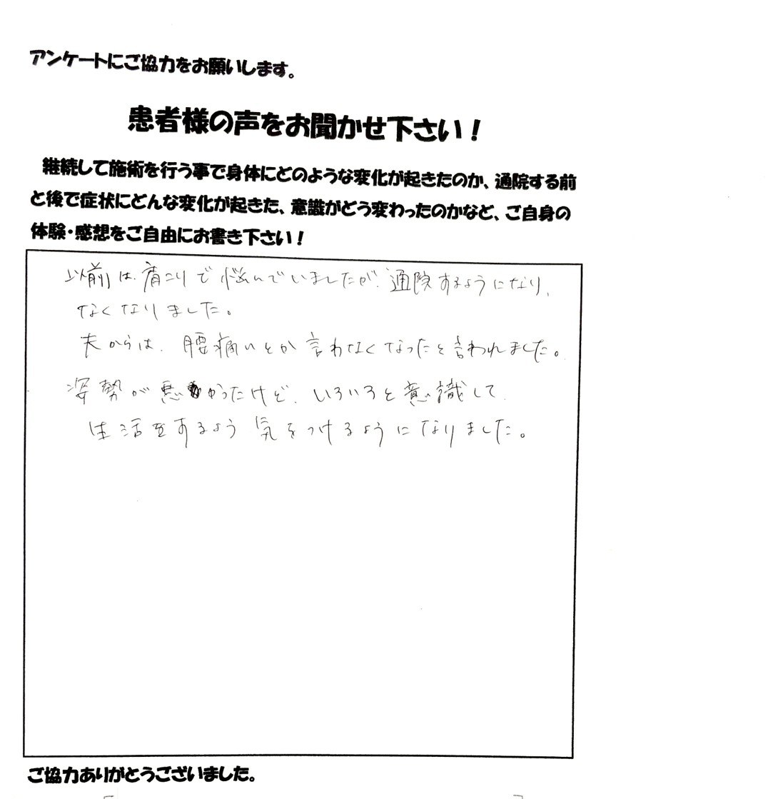 患者さまご記入のアンケート #25