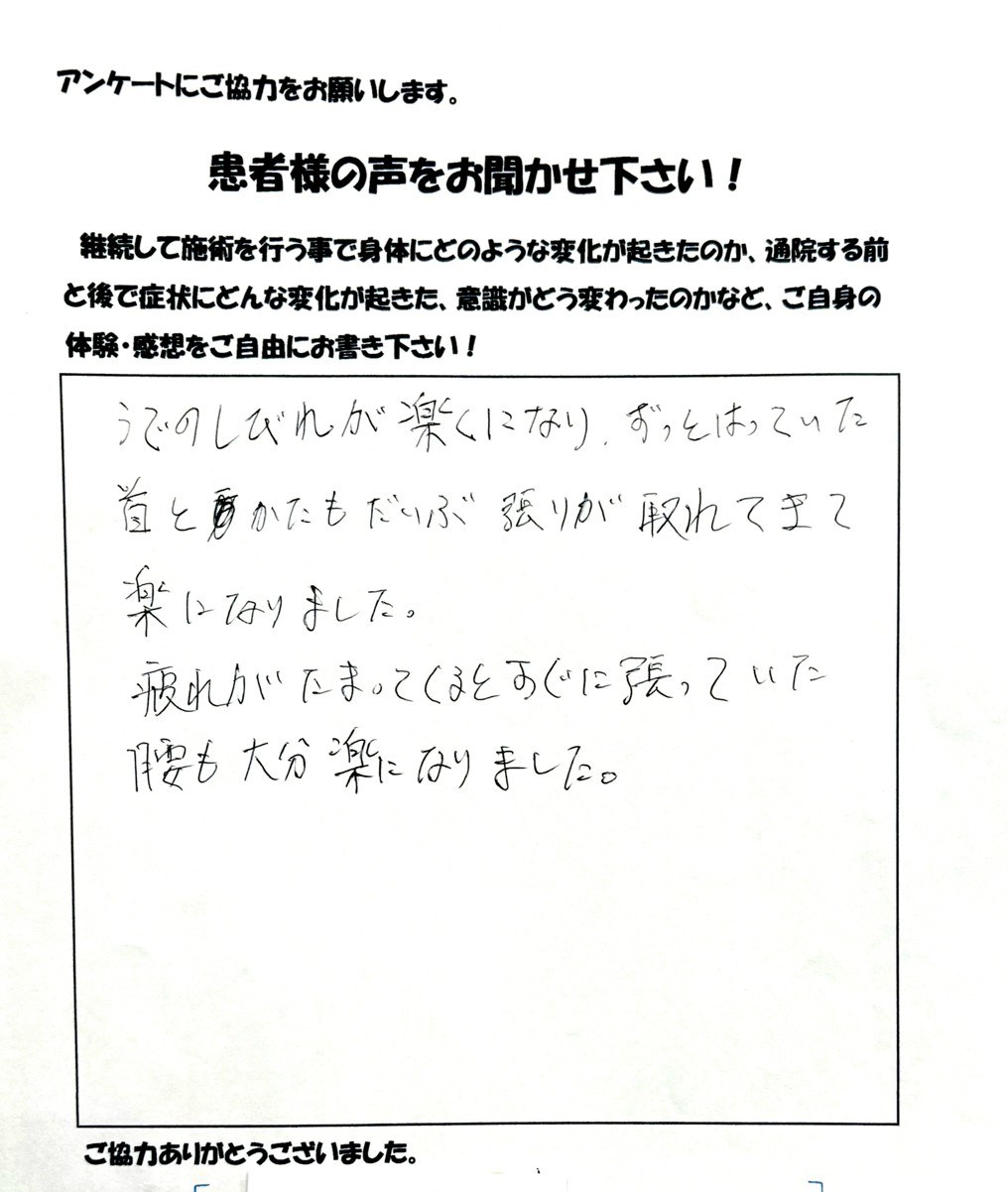 患者さまご記入のアンケート #38