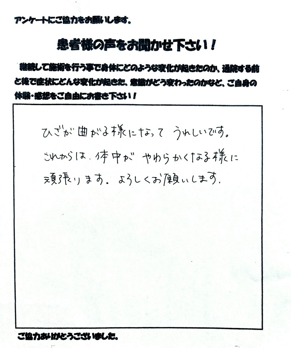 患者さまご記入のアンケート #44