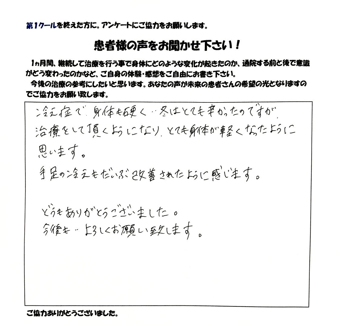 患者さまご記入のアンケート #50