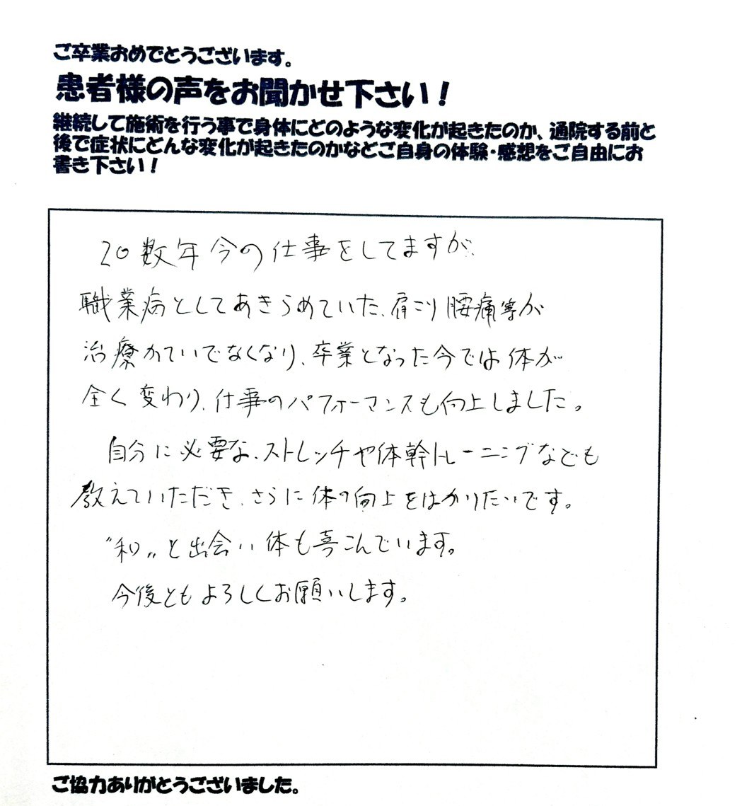 患者さまご記入のアンケート #56